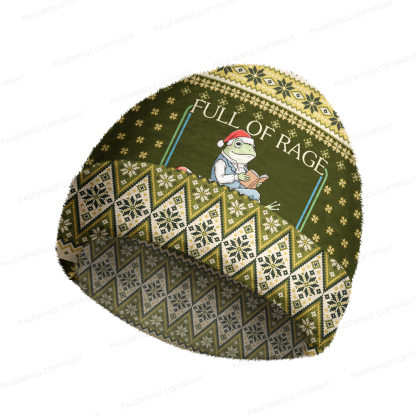 Pagewings Full Of Rage And Whimsy Knit Patterned Beanie