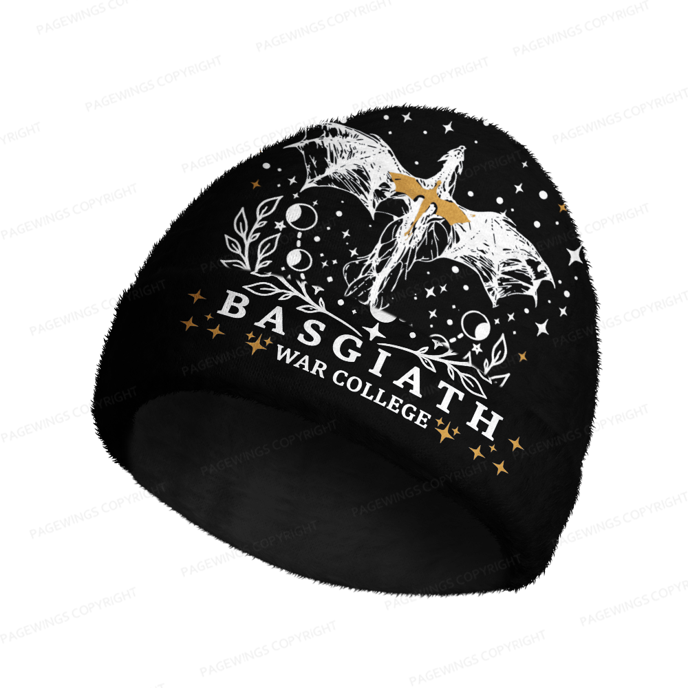 Pagewings Book Dragon Knit Patterned Beanie