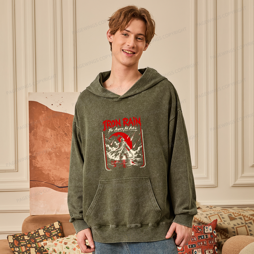 Pagewings Sci Fi Book Lover Unisex Washed Hoodie
