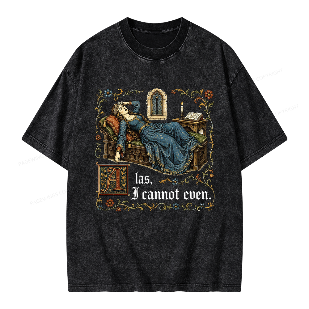 Pagewings Medieval Book Lover Unisex Washed T-shirt