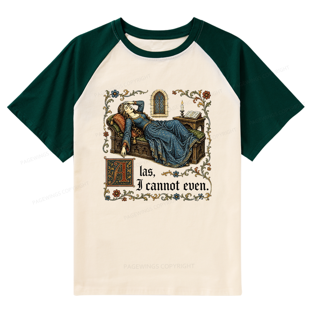 Pagewings Medieval Book Lover Raglan T-shirt