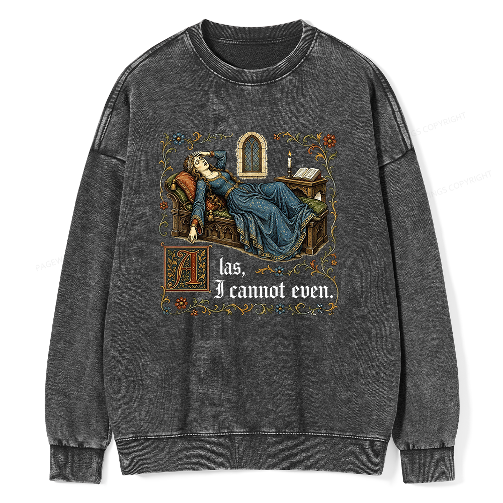 Pagewings Medieval Book Lover Unisex Washed Sweatshirt