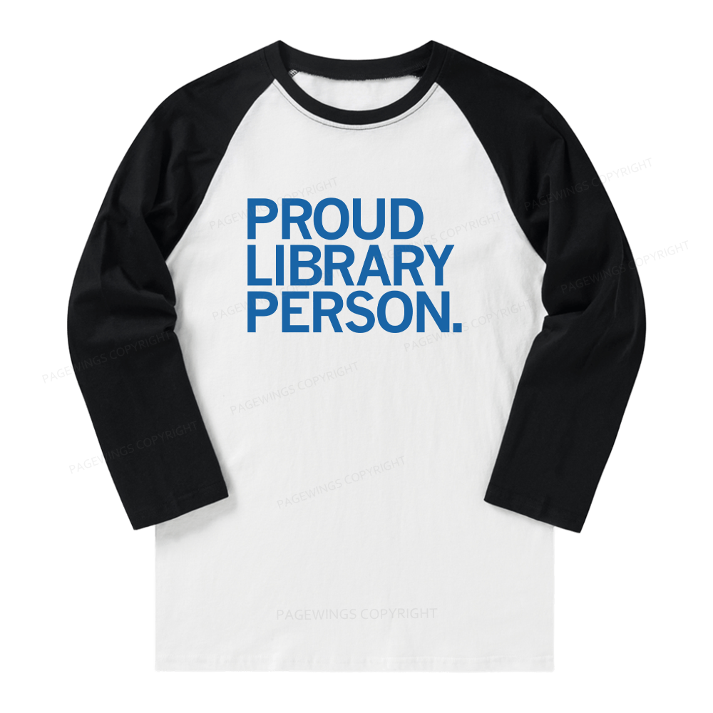 Pagewings Proud Library Person Long Sleeve Raglan T-shirt