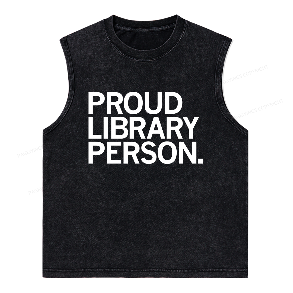 Pagewings  Proud Library Person Unisex Washed Tank Top