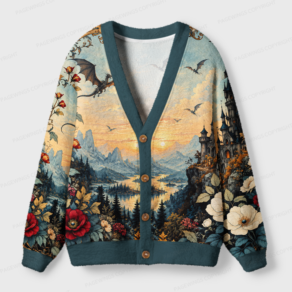 Pagewings Fantasy Bookish Light Knit Unisex Cardigan Sweaters