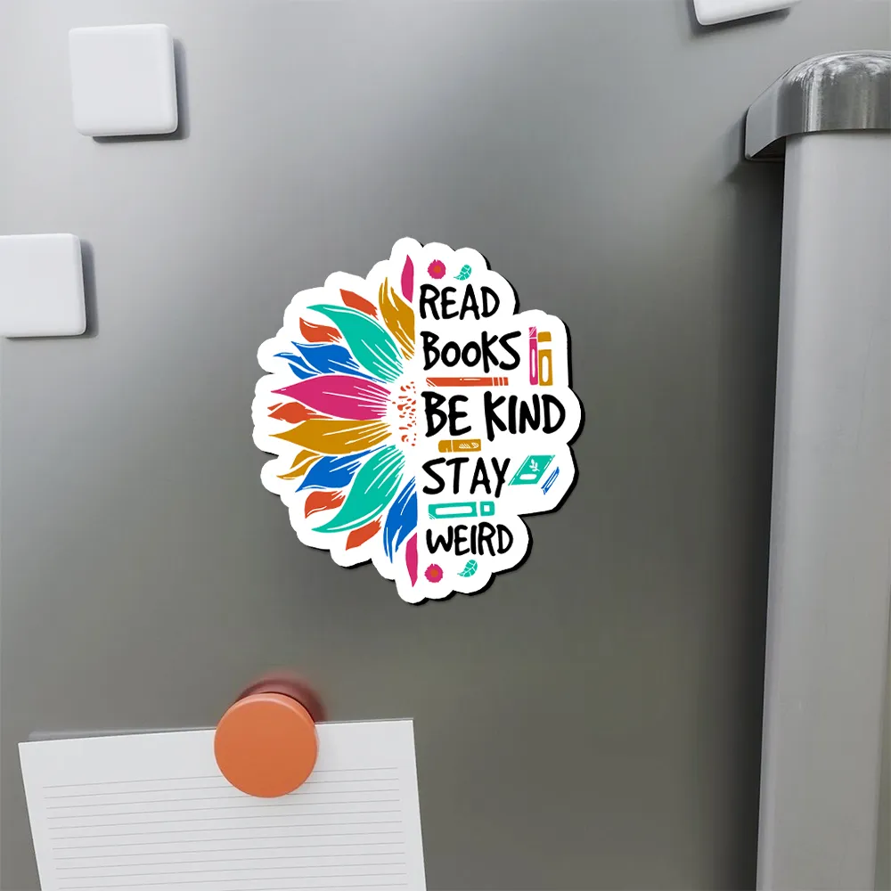 Pagewings Read Books Be Kind Stay Weird on Backpack Fridge Magnet