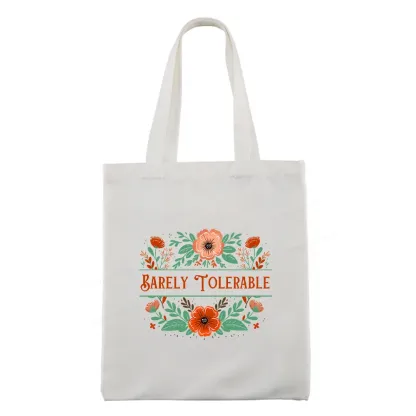 Pagewings Barely Tolerable Book Lover Bookish Tote Bag