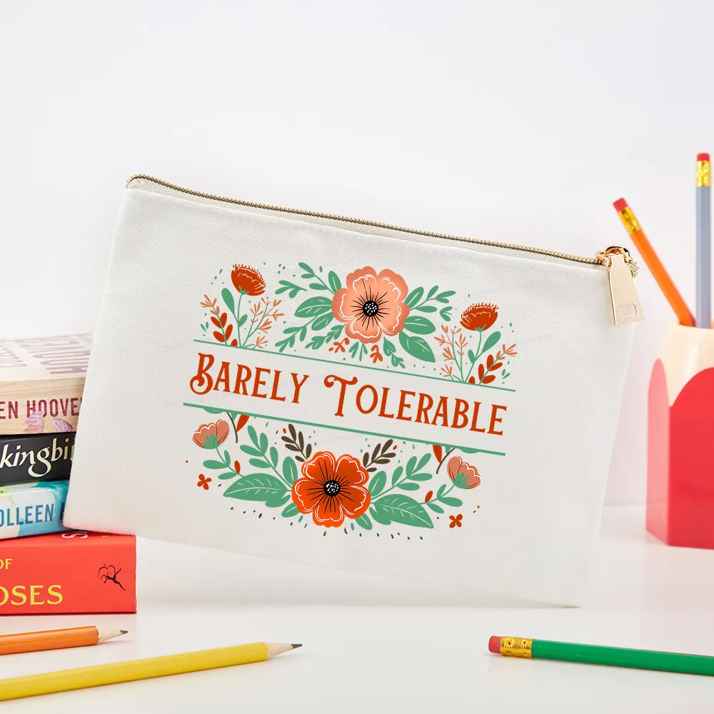 Pagewings Barely Tolerable Book Lover Bookish Pouch