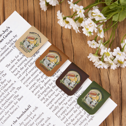 Pagewings Library Readers Make Leaders Jersey Short Sleeve Tee Feathers Quotes Magnetic Bookmark