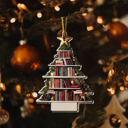 Pagewings Personalized Christmas Bookworm Girl Ornament