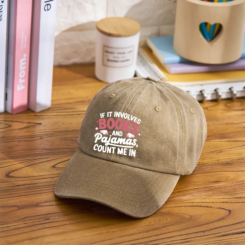 Pagewing Lover Funny Book Reading Washed Cap