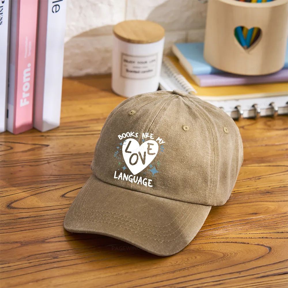 Pagewing Books Are My Love Language Washed Cap