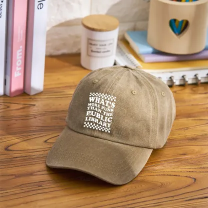 Pagewings punk the public library Washed Cap