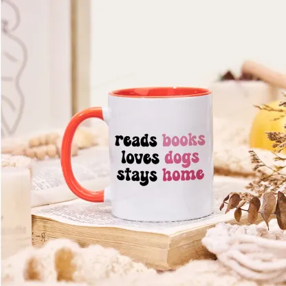 Pagewing Read Books & Love Dogs & Stay Home Mug