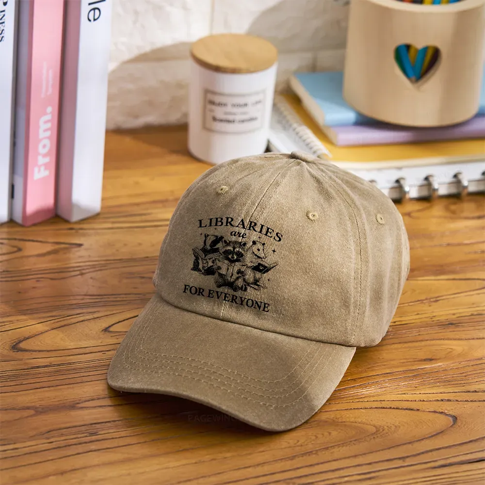 Pagewings Libraries Are For Everyone Washed Cap