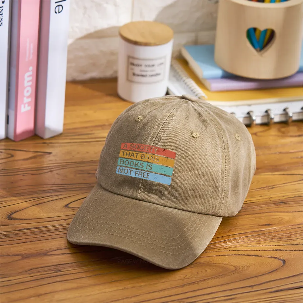 Pagewings Banned Books Shirt, Read Banned Books Washed Cap