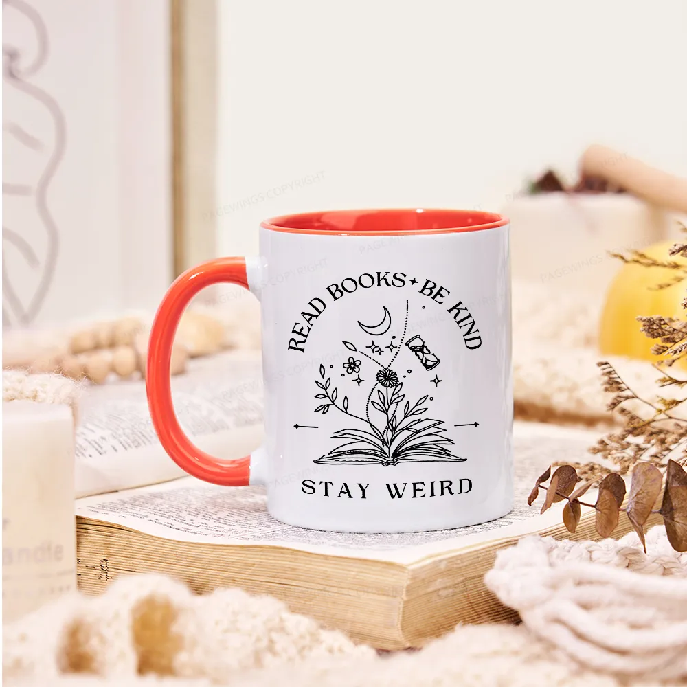 Pagewings Comfort Colors Read Books Be Kind Stay Weird Mug