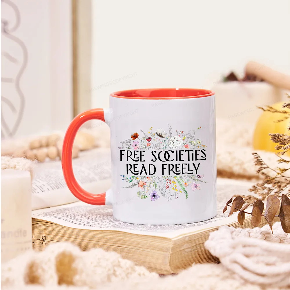 Pagewings Free Societies Read Freely Mug