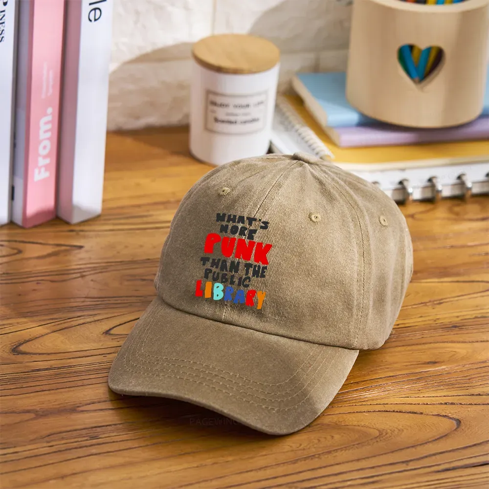 Pagewings What's More Punk Than The Public Library Washed Cap