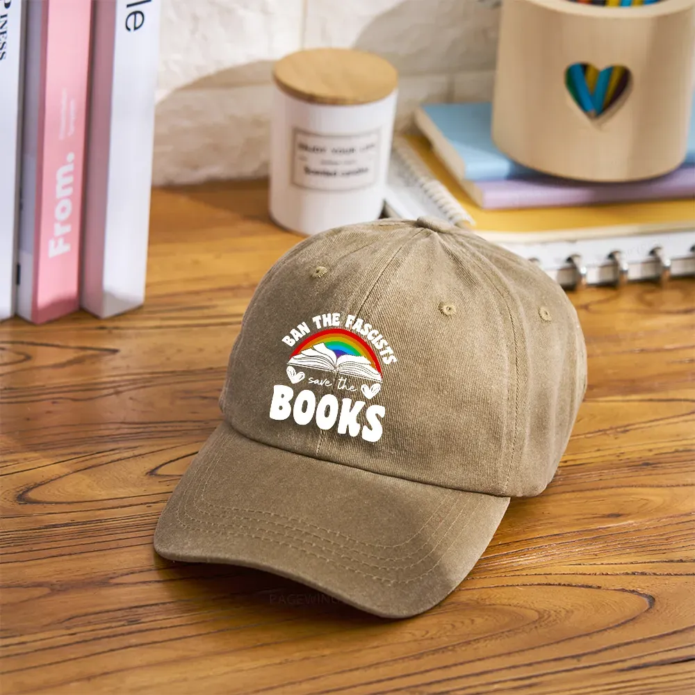 Pagewings Banned books Washed Cap