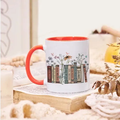 Pagewings Personalized Tittle Floral Books Mug