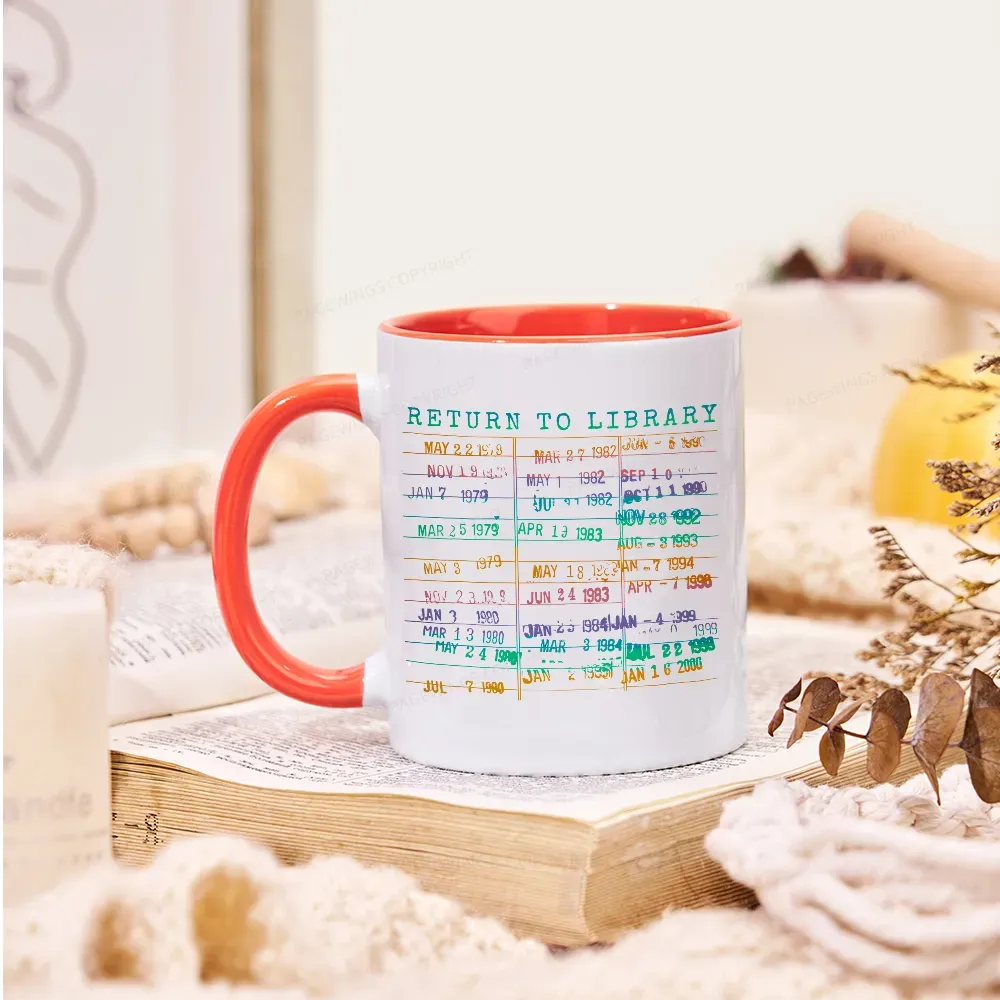 Pagewing Vintage Library Rainbow Mug