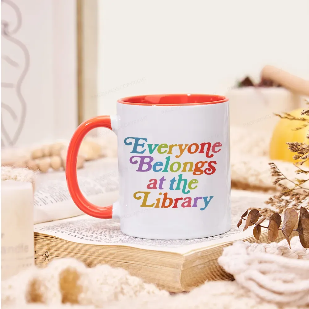Pagewings Everyone belongs at the library Mug