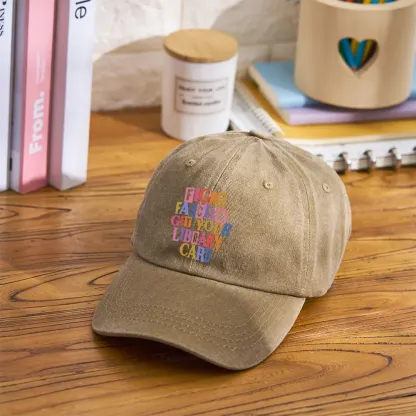 Pagewings Get Your Library Card Washed Cap