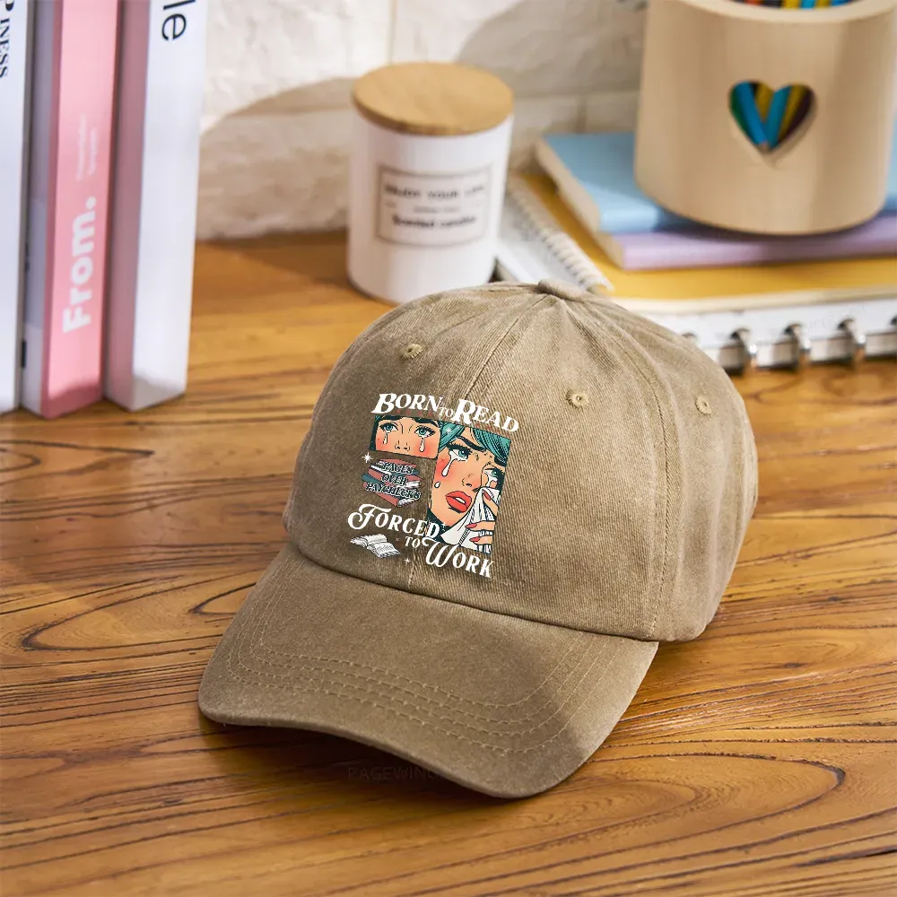 Pagewings Born To Read Bookish Washed Cap