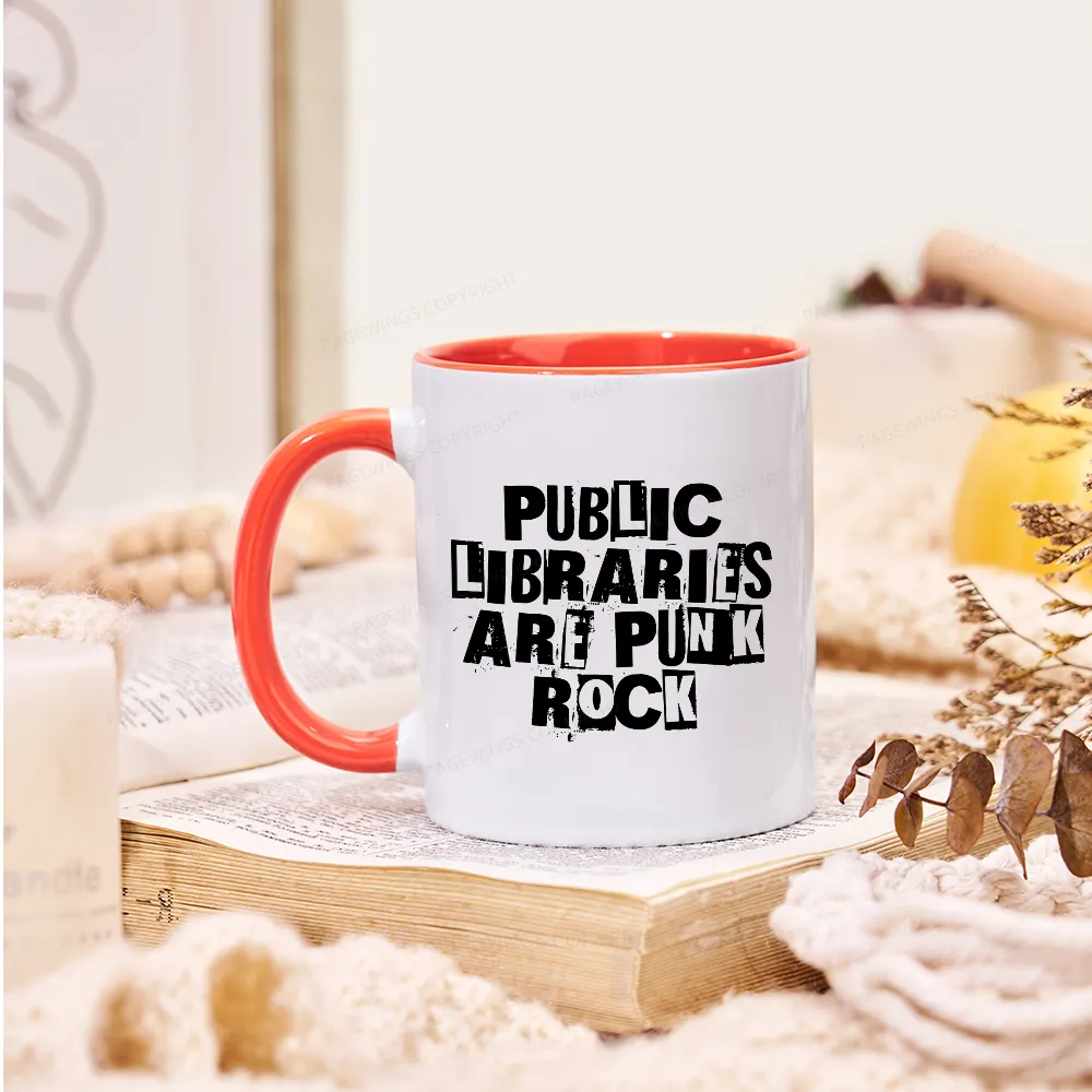 Pagewings Public Libraries Are Punk Rock Mug