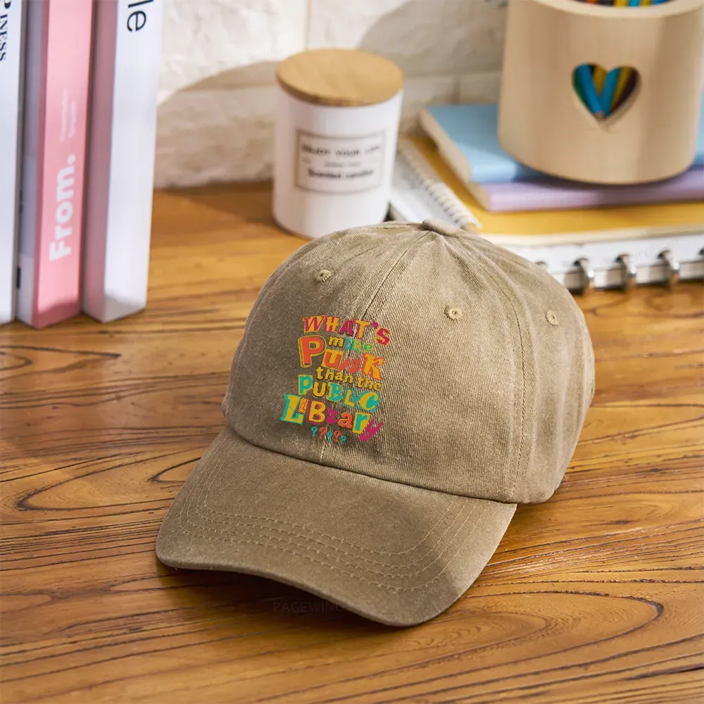 Pagewings What’s More Punk Than The Public Library Washed Cap