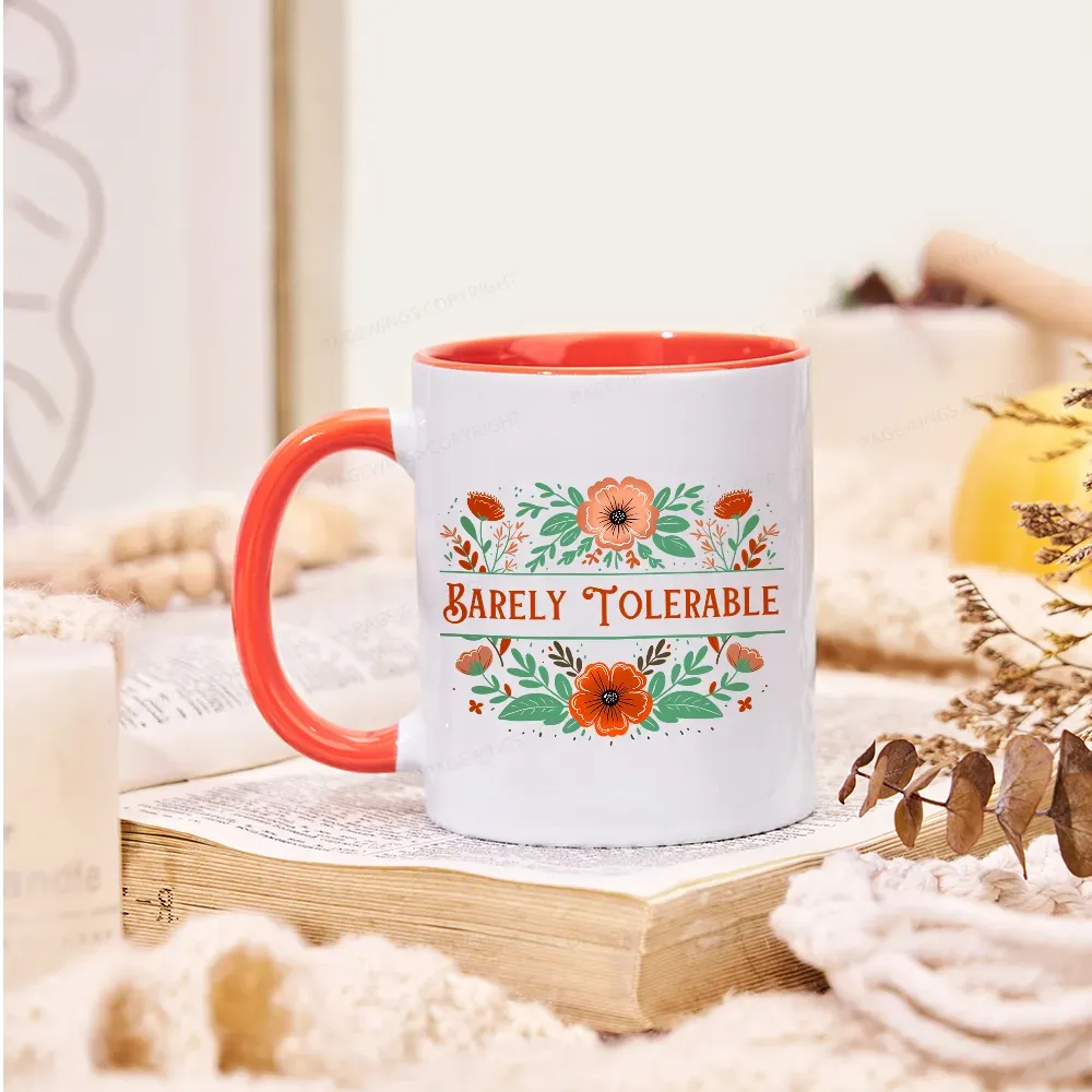 Pagewings Barely Tolerable Book Lover Bookish Mug