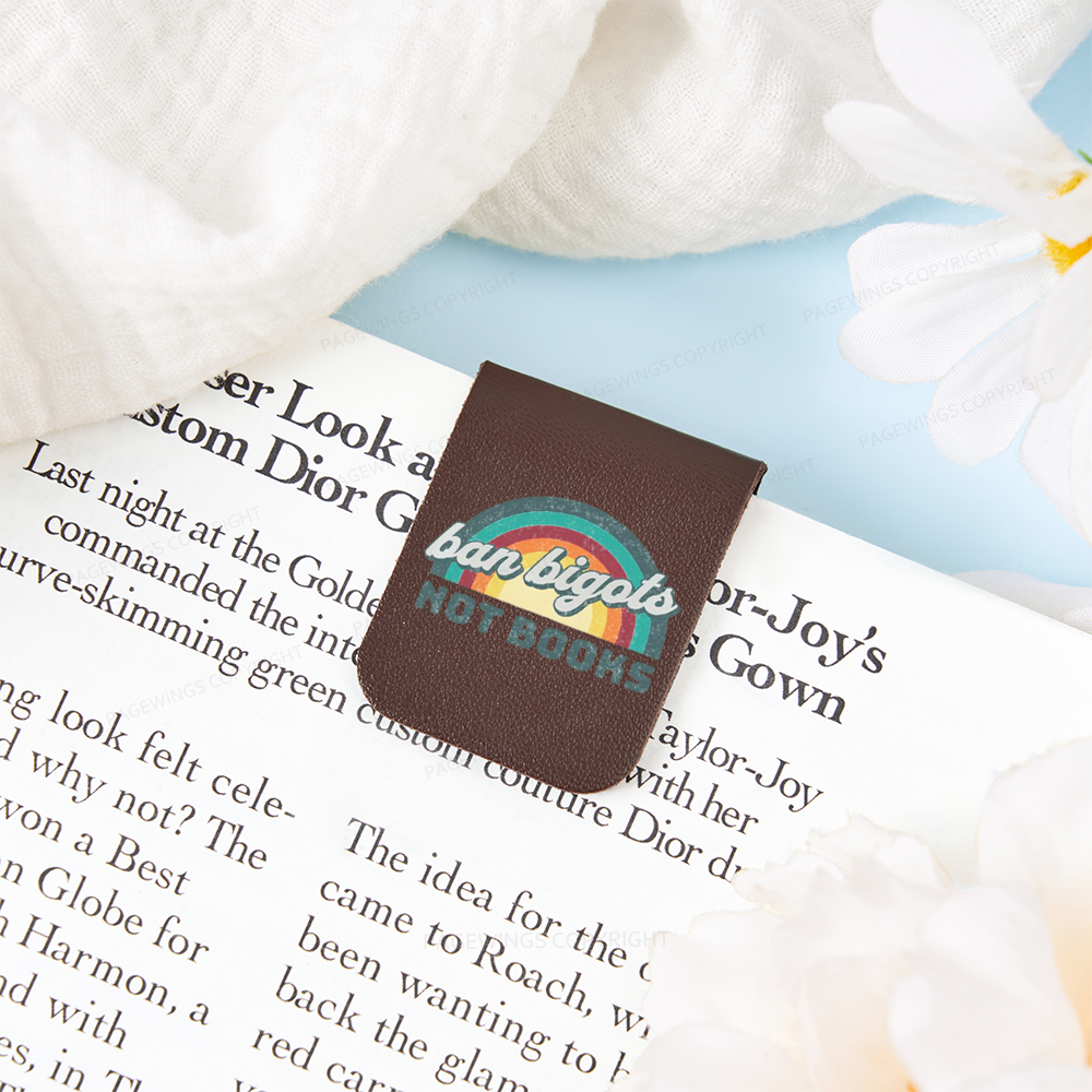 Pagewings Ban Bigots Not Books Feathers Quotes Magnetic Bookmark