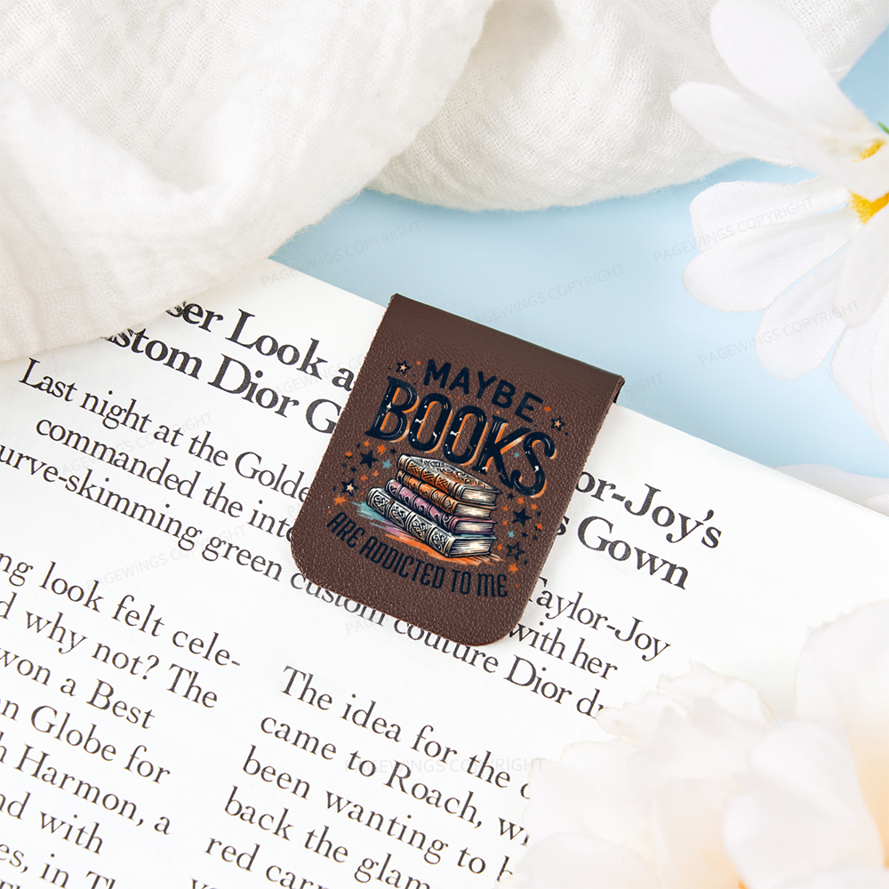 Pagewings Maybe Books Are Addicted To Me Feathers Quotes Magnetic Bookmark