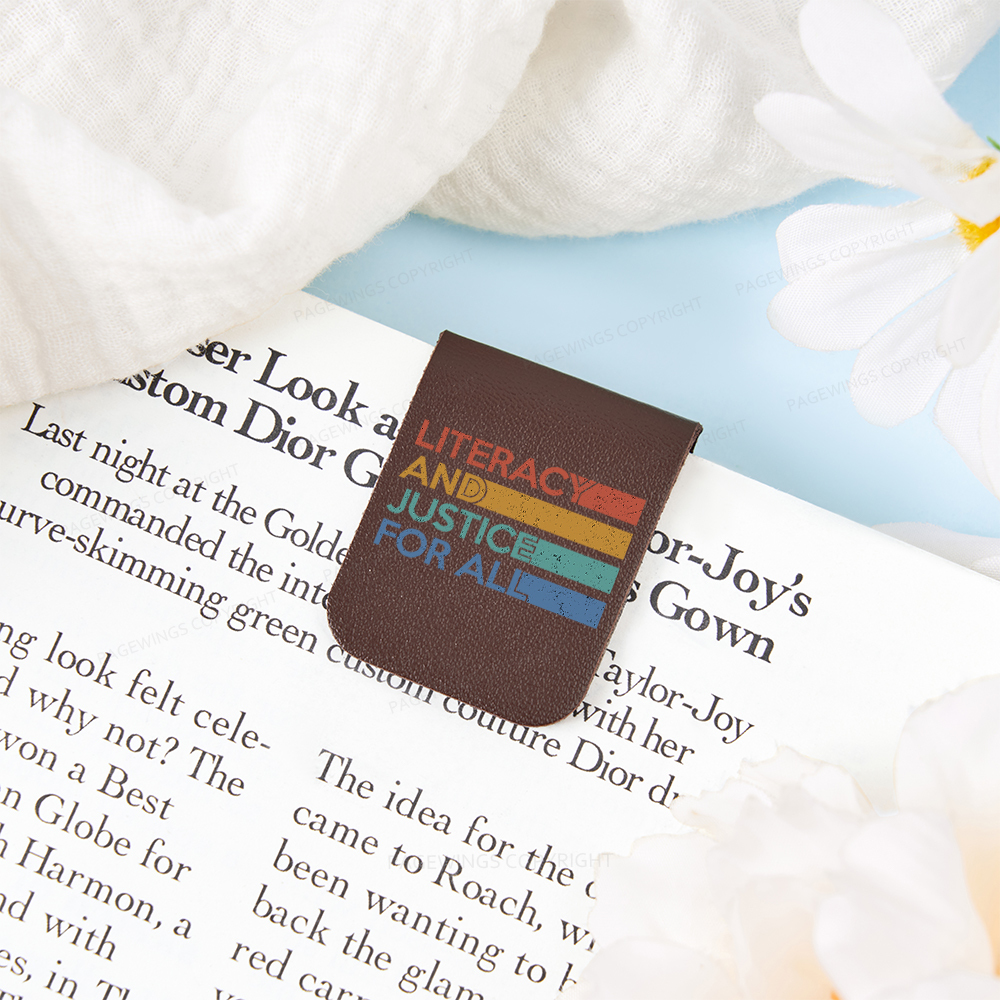 Pagewings Literacy and Justice For All Feathers Quotes Magnetic Bookmark