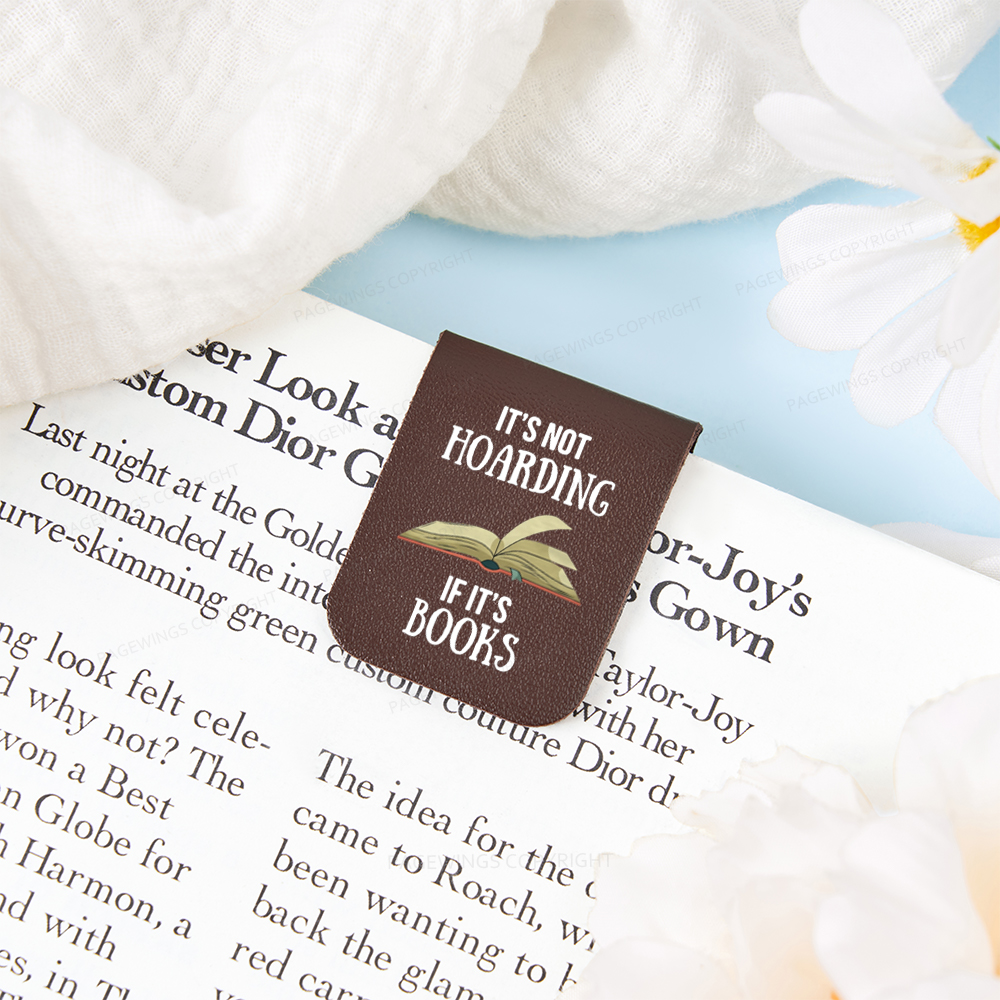 Pagewings It's Not Hoarding If It's Books Feathers Quotes Magnetic Bookmark