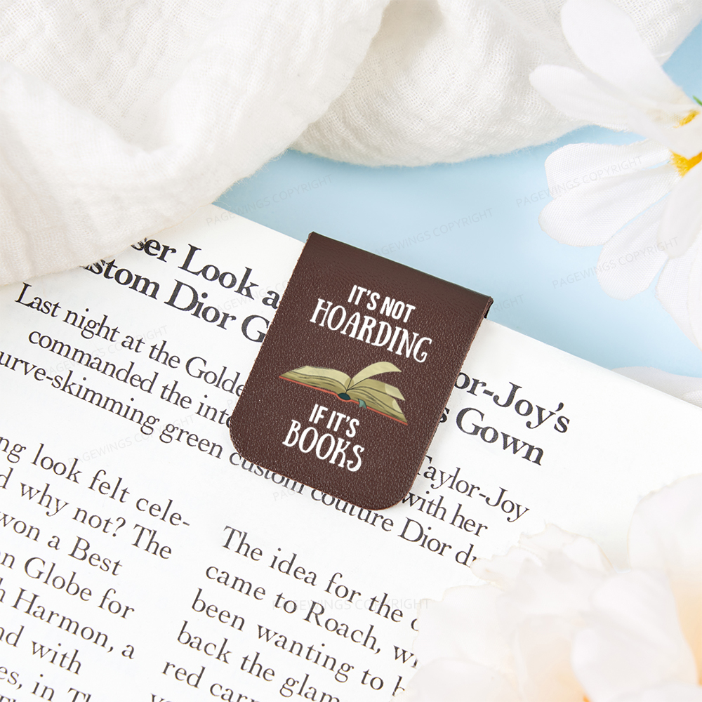 Pagewings It's Not Hoarding If It's Books Feathers Quotes Magnetic Bookmark