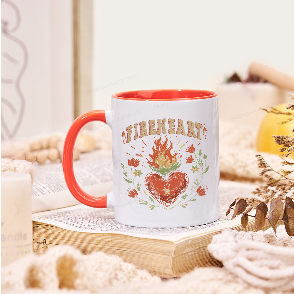 Pagewings Vintage Fire-heart Mug