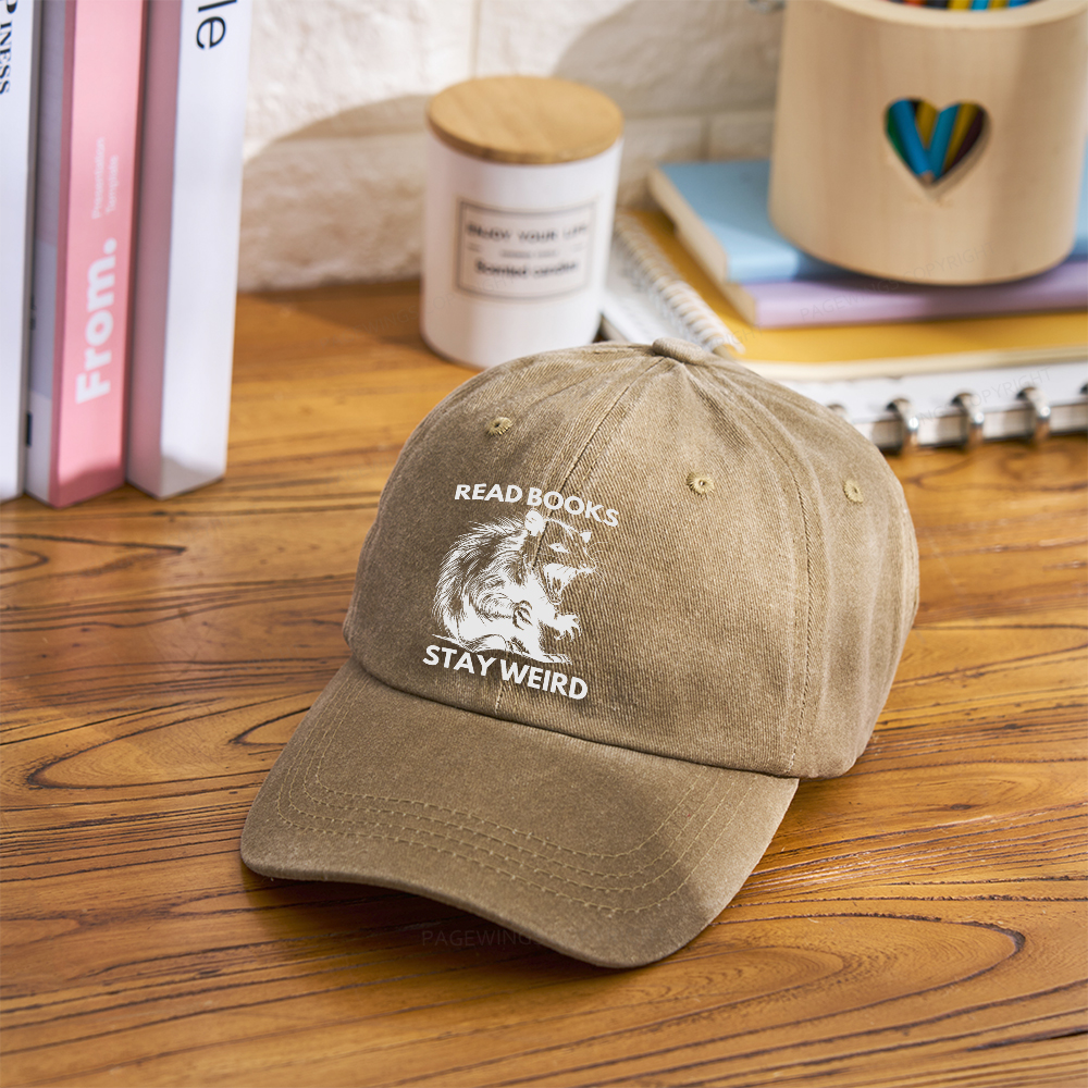 Pagewings Read Books Stay Weird Washed Cap