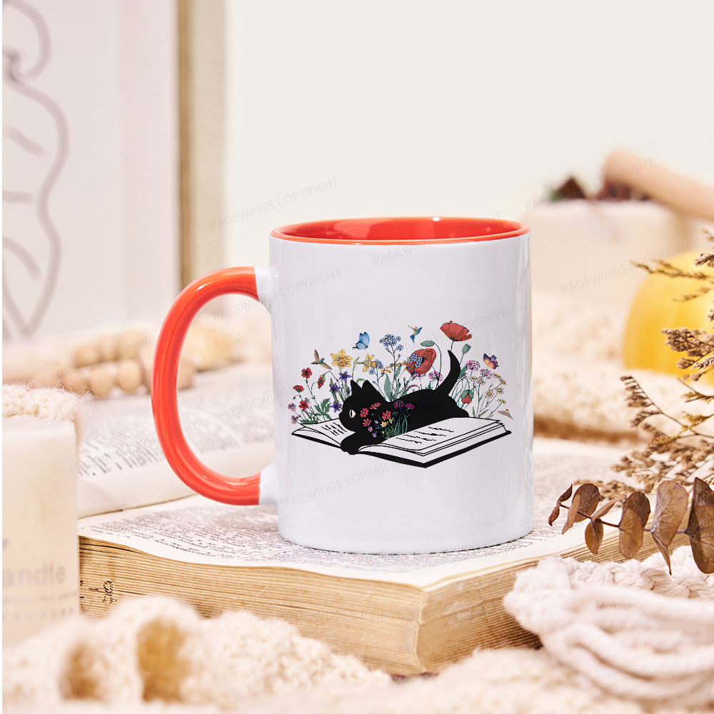 Pagewings Cute Book Cat Mug