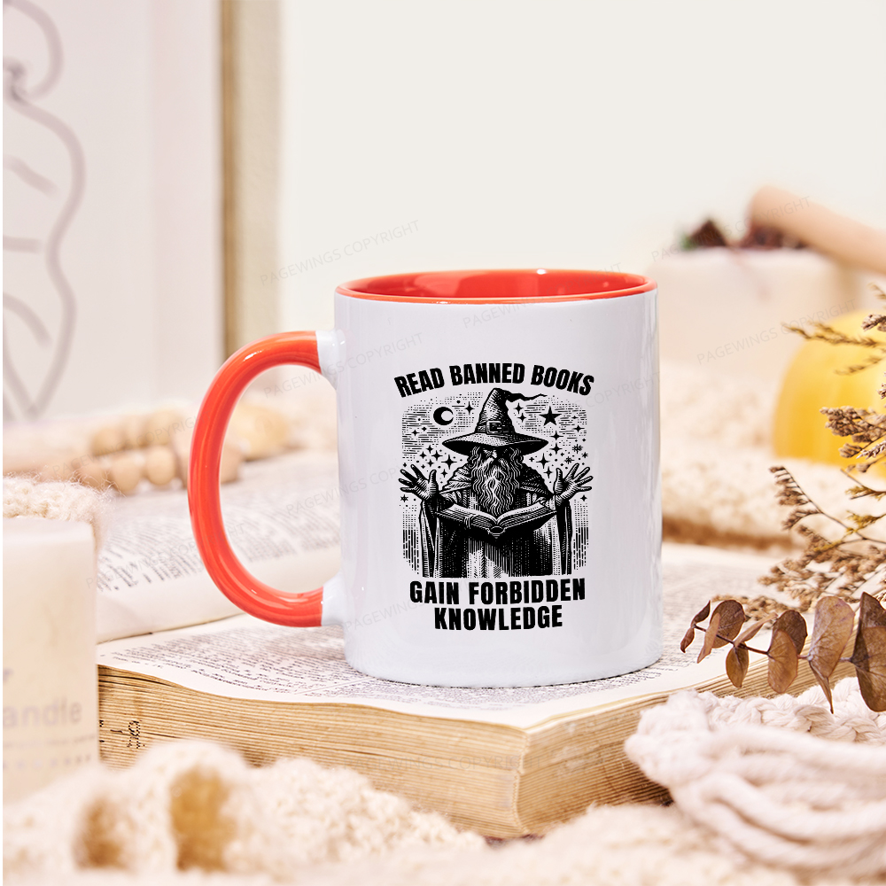 Pagewings Read Banned Books Gain Forbidden Knowledge Mug