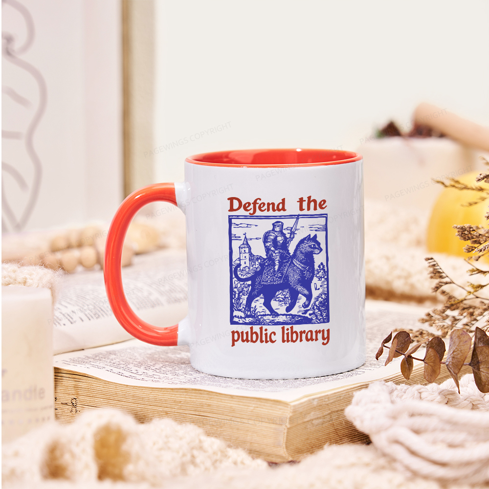 Pagewings Defend the Public Library Mug