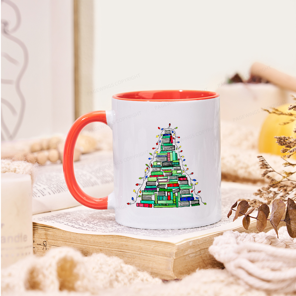 Pagewings Christmas Book Tree Mug