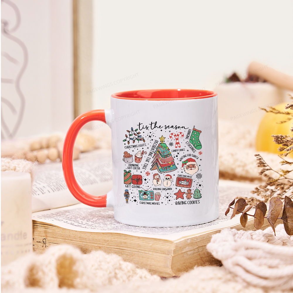 Pagewings Book Lover Retro Christmas Mug
