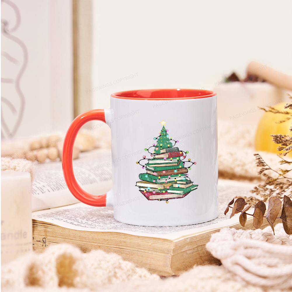 Pagewings Christmas Book Tree Mug