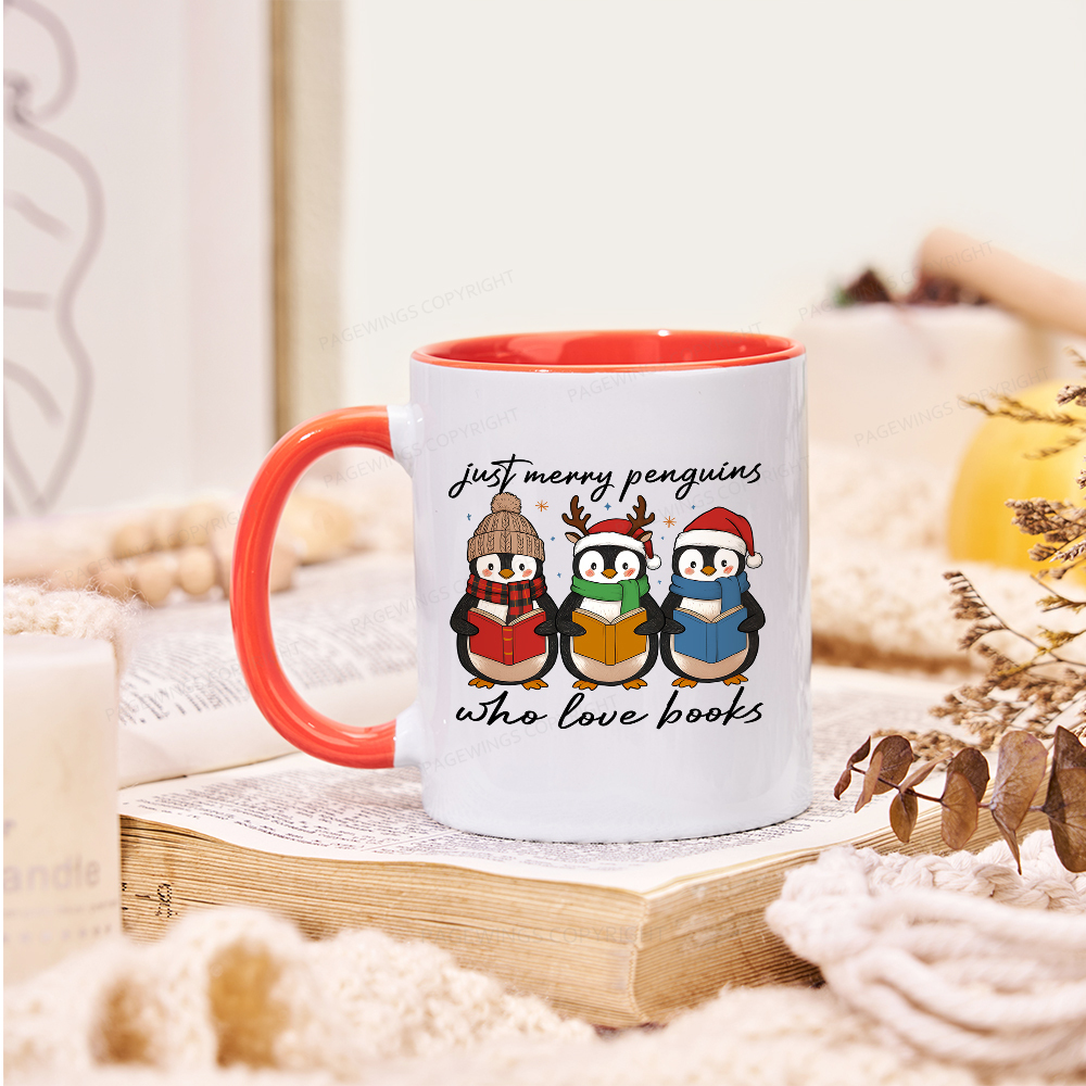 Pagewings Just Merry Penguins Who Love Books Mug