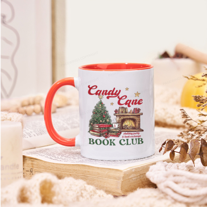 Pagewings Candy Cane Christmas Book Club Mug