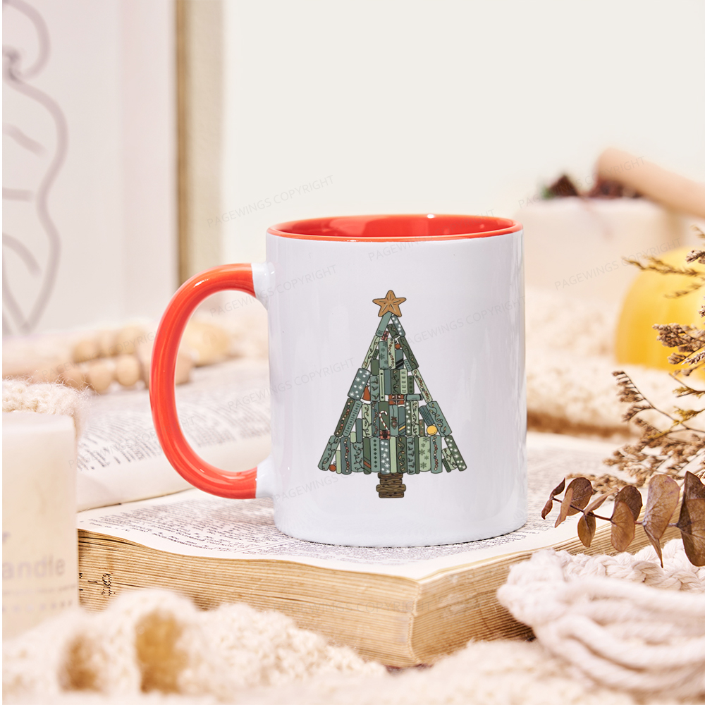 Pagewings Christmas Book Tree Mug