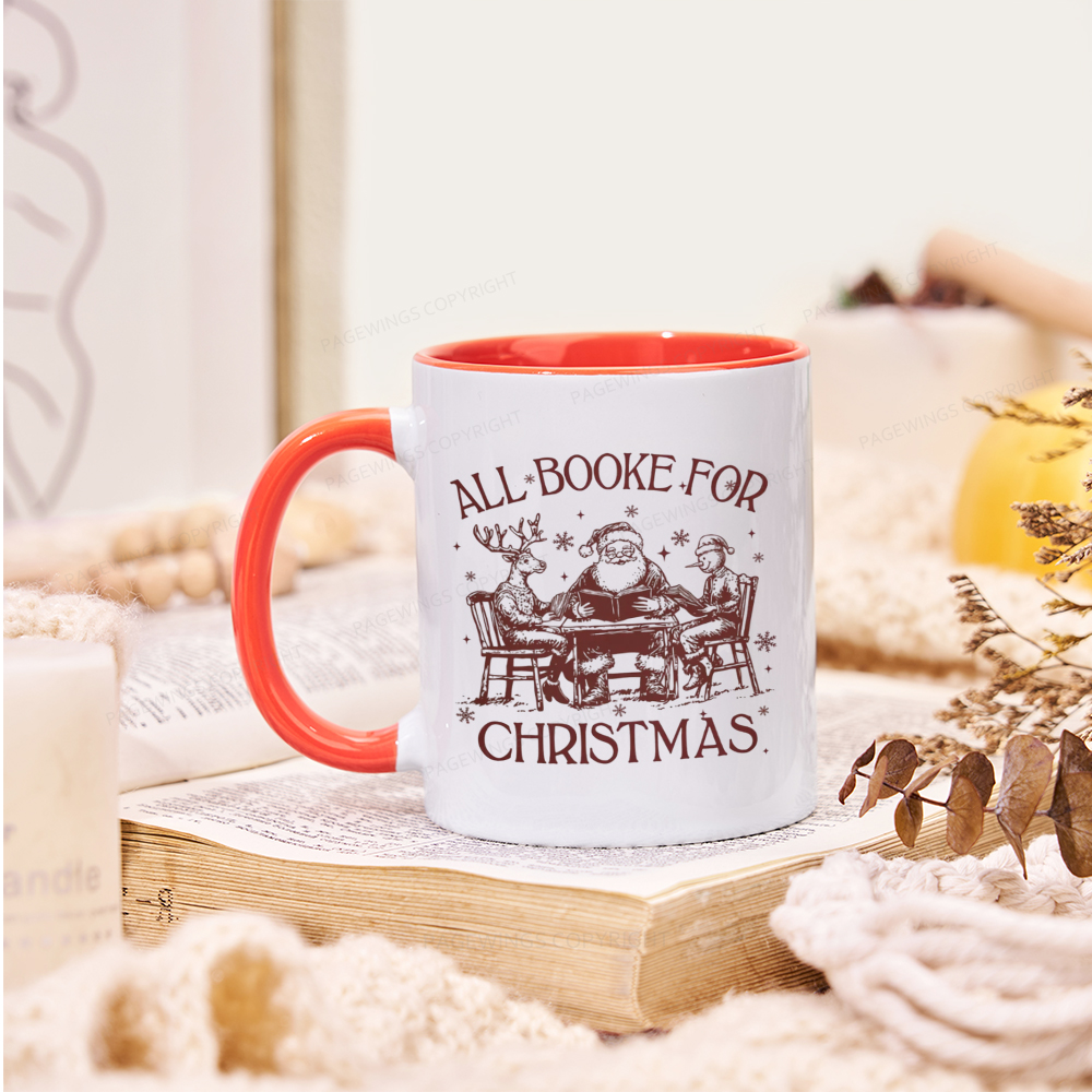 Pagewings Retro All Booked For Christmas Mug