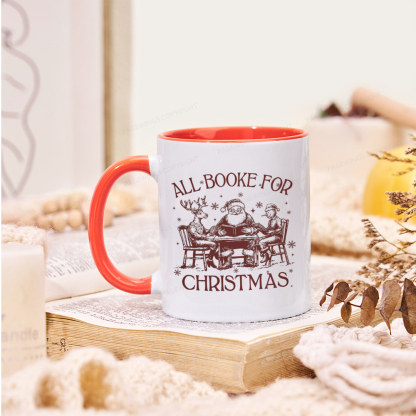 Pagewings Retro All Booked For Christmas Mug